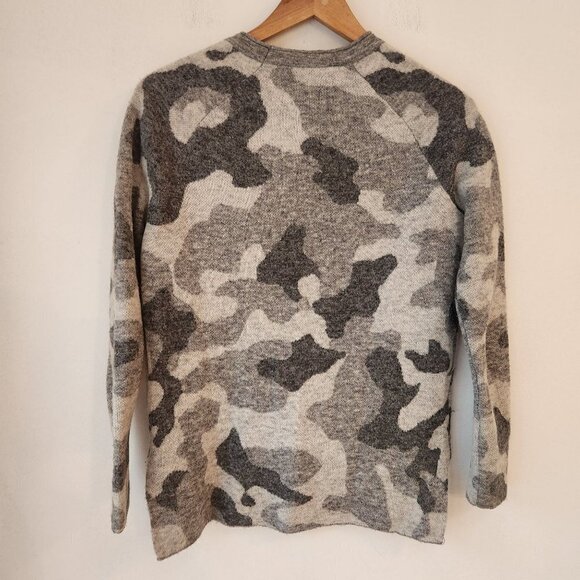Athleta Undercover Alpaca Merino Wool Grey Camo Long Sleeve Sweater XS - Picture 3 of 8